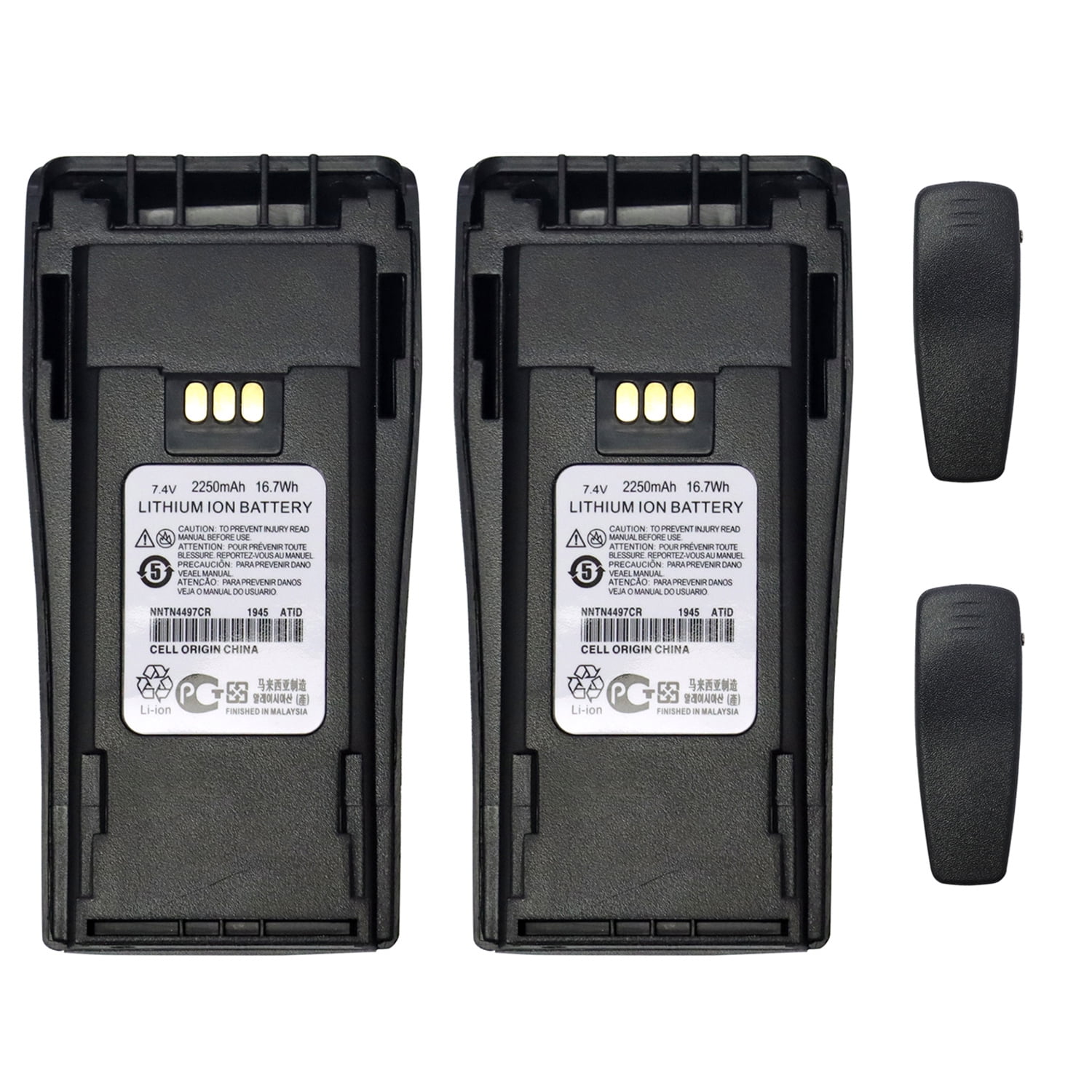 For Motorola CP040 CP140 CP150 CP160 CP180 CP200 Radio Rplacement Battery NNTN4496 NNTN4496A NNTN4970AR With Belt Clips