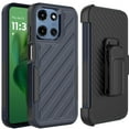 thumbnail image 1 of For Motorola Edge 2025 Case, Rugged 2in1 Armor Combo Belt Clip Holster, Non-Slip Tough Hybrid lined Shockproof Case Phone Cover (Blue), 1 of 9