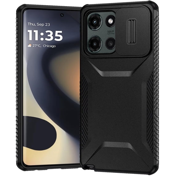 For Motorola Edge 2025 Ultimate U Design Hybrid with Camera Window Covering - Black