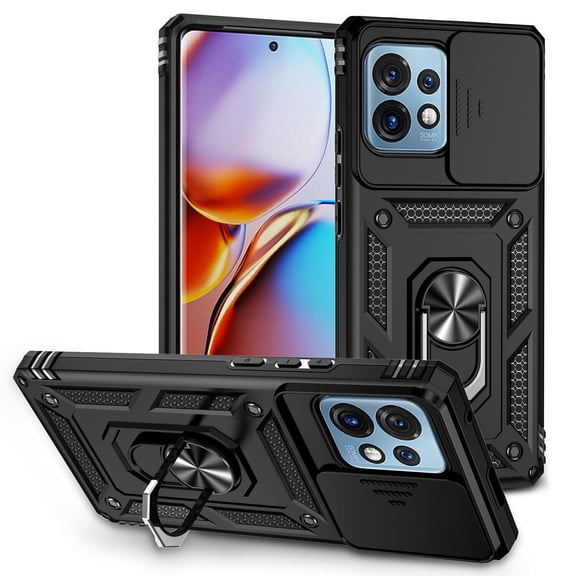 For Motorola Edge 40 Pro Case Shockproof Armor Magnetic Ring Stand Cover Camera Lens Protection Cover
