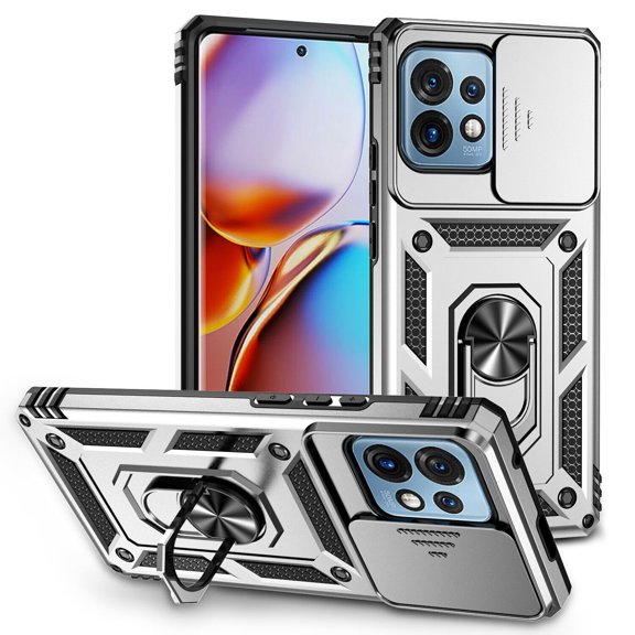 For Motorola Edge 40 Pro Case Shockproof Armor Magnetic Ring Stand Cover Camera Lens Protection Cover