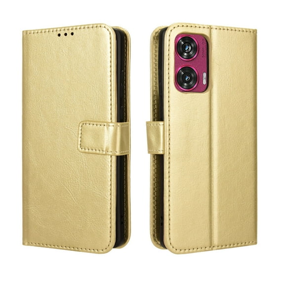 For Motorola Edge 50 Fusion 5G Phone Case, Leather Wallet Case with Credit Card Cash Holder & Lanyard Magnetic Folio Flip Kickstand Cover