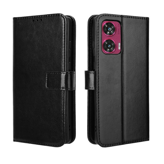 For Motorola Edge 50 Fusion 5G Phone Case, Leather Wallet Case with Credit Card Cash Holder & Lanyard Magnetic Folio Flip Kickstand Cover