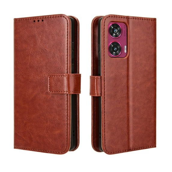 For Motorola Edge 50 Fusion 5G Phone Case, Leather Wallet Case with Credit Card Cash Holder & Lanyard Magnetic Folio Flip Kickstand Cover