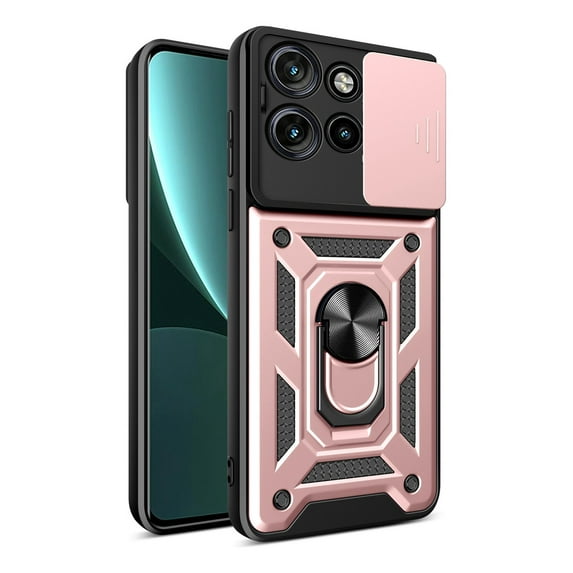 For Motorola Edge 50 Ultra Fusion Neo Phone Case, Impact Resistant Metal Ring Magnetic Support Kickstand Drop Protector Cover