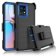 thumbnail image 1 of For Motorola Edge Plus 2023 Case, Heavy Duty Rugged Deferder Case with [Belt Clip Holster], Shockproof Full Body Protection Kickstand Cover, Black+Blue, 1 of 7