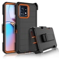 thumbnail image 1 of For Motorola Edge Plus 2023 Case, Heavy Duty Rugged Deferder Case with [Belt Clip Holster], Shockproof Full Body Protection Kickstand Cover, Black+Orange, 1 of 7