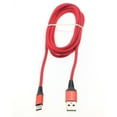 thumbnail image 1 of For Motorola Edge Plus (2023) - Type-C Red 6ft USB-C Cable, Charger Cord Power Wire Long Braided Fast Charge Sync High Speed Compatible With Motorola Edge+ (2023) Phone, 1 of 7