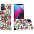 thumbnail image 1 of For Motorola G STYLUS (2022) LTE Full Diamond with Ornaments Hard TPU Case Cover - Colorful Ornaments with Heart, 1 of 1