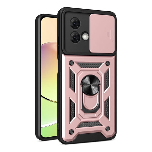 For Motorola G60 Phone Case, Impact Resistant Metal Ring Magnetic Support Kickstand Drop Protector Cover