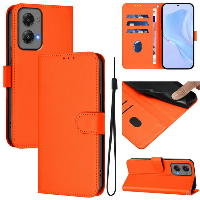 MOJIA Cover Compatibile Motorola Moto E32S, PU Custodia Antiurto