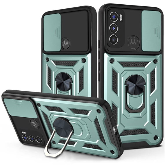 For Motorola Moto E32 Shockproof Magnetic Ring Holder Stand Bumper Camera Lens Protection Case Cover