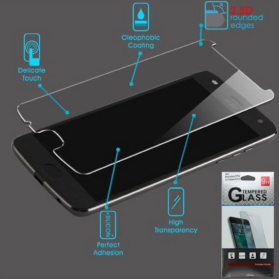 For Motorola Moto E4 Plus/Z2 Play/Force Tempered Glass Screen Protector (2.5D)