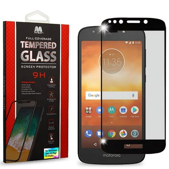 For Motorola Moto E5 Cruise/Play Full Tempered Glass Screen Protector Clear/Blk