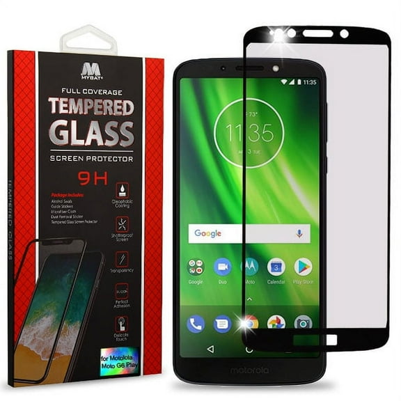 For Motorola Moto E5/G6 Play/Forge Full Tempered Glass Screen Protector-Black