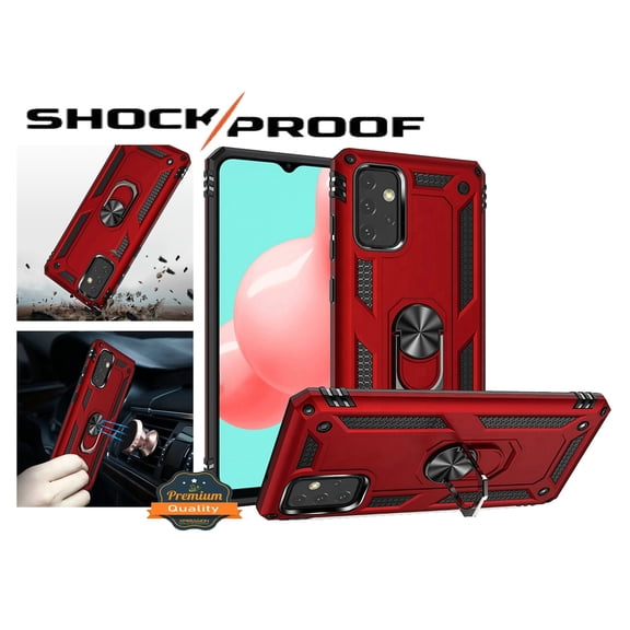 For Motorola Moto Edge 5G 2024 Hybrid Durable 360 Degree Rotatable Ring Stand Holder Kickstand Fit Magnetic Car Mount Cover ,Xpm Phone Case [ Red ]