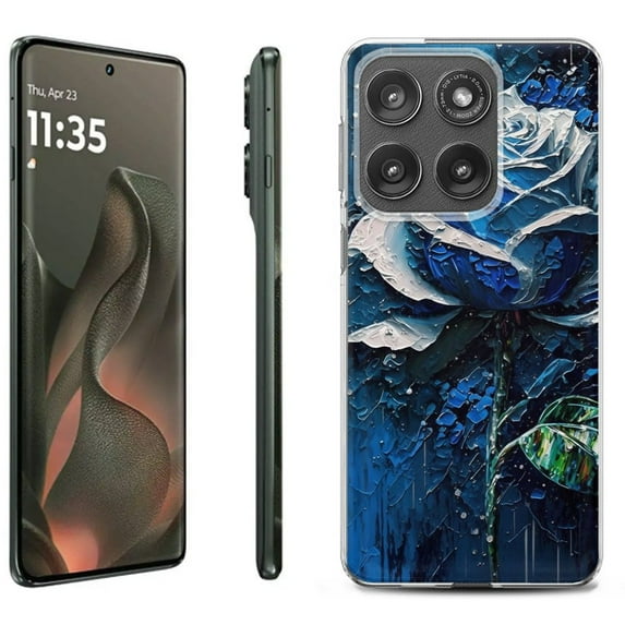 For Motorola Moto Edge 5G 2025 Protective Shockproof Phone Case, by OneToughShield - Blue Rose