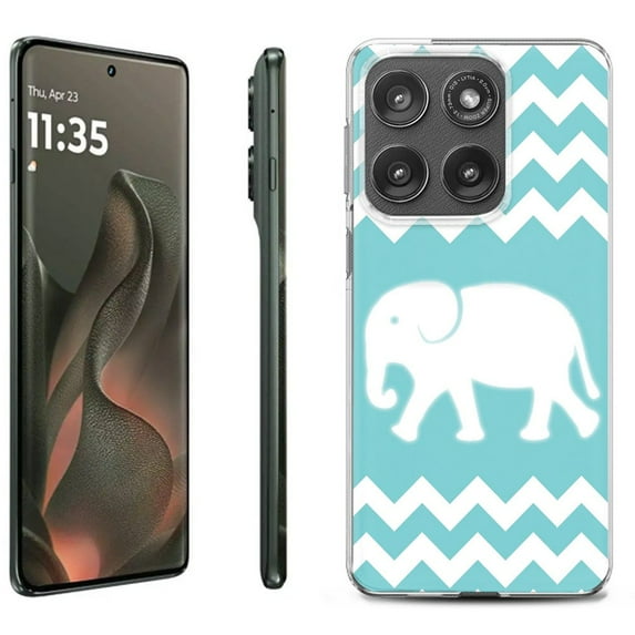 For Motorola Moto Edge 5G 2025 Protective Shockproof Phone Case, by OneToughShield - Chevron/Elephant