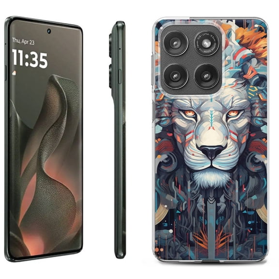 For Motorola Moto Edge 5G 2025 Protective Shockproof Phone Case, by OneToughShield - Cyberpunk Lion