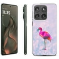 thumbnail image 1 of For Motorola Moto Edge 5G 2025 Protective Shockproof Phone Case, by OneToughShield - Flamingo / Polygon, 1 of 4
