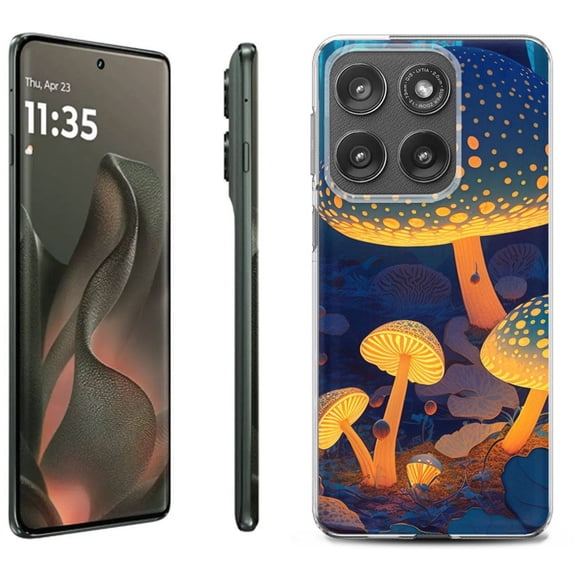 For Motorola Moto Edge 5G 2025 Protective Shockproof Phone Case, by OneToughShield - Glowing Mushroom