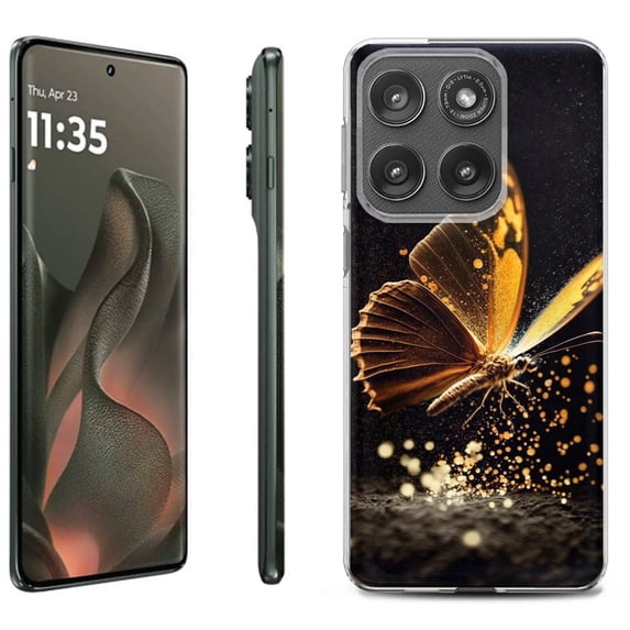 For Motorola Moto Edge 5G 2025 Protective Shockproof Phone Case, by OneToughShield - Golden Butterfly