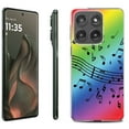 thumbnail image 1 of For Motorola Moto Edge 5G 2025 Protective Shockproof Phone Case, by OneToughShield - Music Notes / Rainbow, 1 of 4