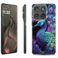 thumbnail image 1 of For Motorola Moto Edge 5G 2025 Protective Shockproof Phone Case, by OneToughShield - Neon Peacock, 1 of 4
