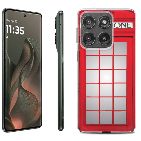 For Motorola Moto Edge 5G 2025 Protective Shockproof Phone Case, by OneToughShield - Phone Booth Red