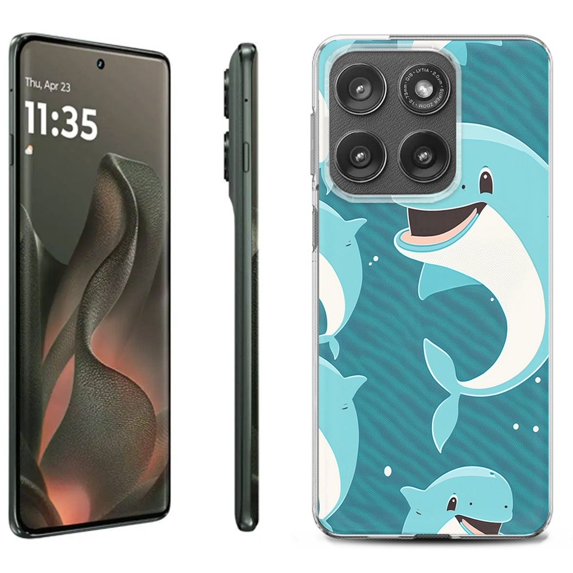 For Motorola Moto Edge 5G 2025 Protective Shockproof Phone Case, by OneToughShield - Smiling Dolphin