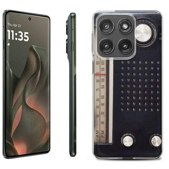 For Motorola Moto Edge 5G 2025 Protective Shockproof Phone Case, by OneToughShield - Vintage Radio