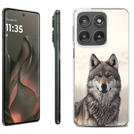 For Motorola Moto Edge 5G 2025 Protective Shockproof Phone Case, by OneToughShield - Wolf Snow