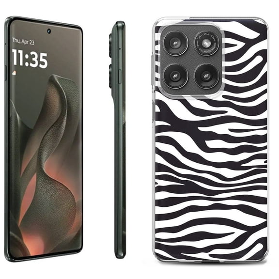 For Motorola Moto Edge 5G 2025 Protective Shockproof Phone Case, by OneToughShield - Zebra B/W