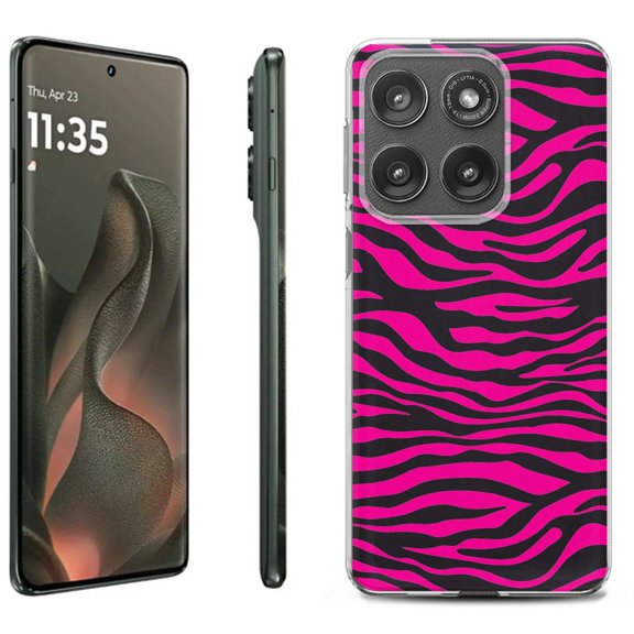 For Motorola Moto Edge 5G 2025 Protective Shockproof Phone Case, by OneToughShield - Zebra Pink