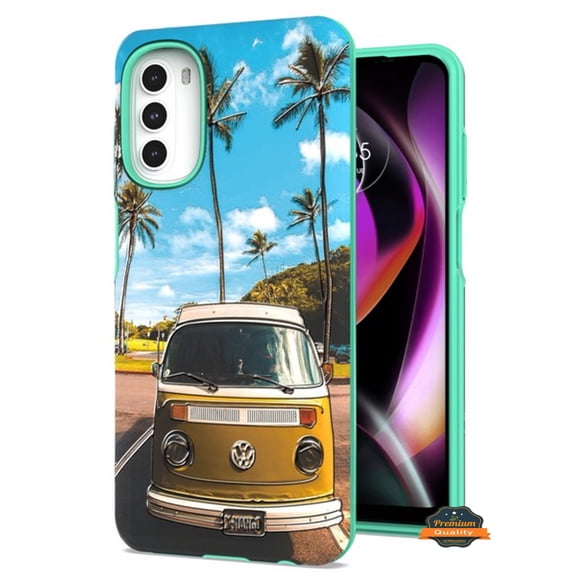 For Motorola Moto G 5G 2022 Fashion Pattern Design Shockproof Protection Soft TPU Frame and Hard PC Back Slim Phone Case Cover by Xpression - Road Trip