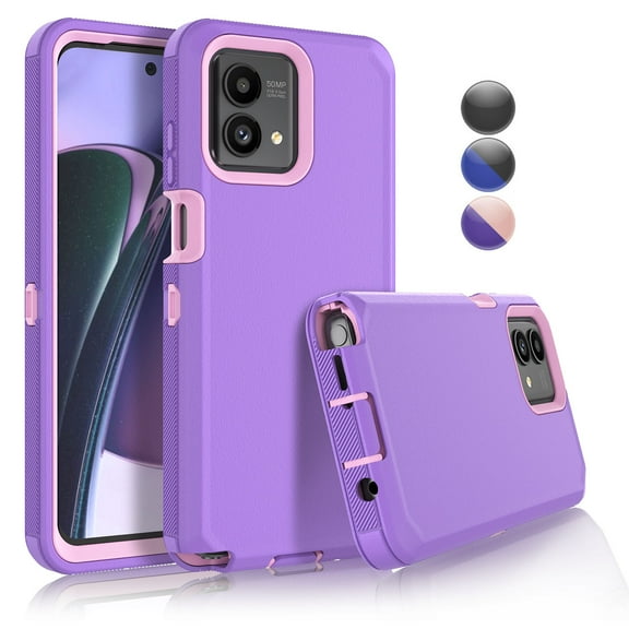 For Motorola Moto G 5G 2023 Case, Sturdy Phone Case for Moto G 5G 2023 6.5", Tekcoo Shockproof Protection Heavy Duty Armor Hard Plastic & Rubber Rugged Bumper 3-in-1 Case Cover -Purple