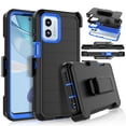 thumbnail image 1 of For Motorola Moto G 5G 2023 Case,Takfox Holster Phone Case with Built-in Screen Protector Swivel Belt Clip [3 Layers] Heavy Duty Full Body Protection Shockproof Kickstand Cover- Black/Blue, 1 of 10