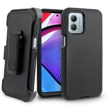 For Motorola Moto G 5G 2023 Heavy Duty Rugged Shockproof Full Body Protection 360 Swivel Kicktand Holster Belt Clip And Built in Screen Protector Phone Cover Case - Black