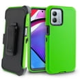 thumbnail image 1 of For Motorola Moto G 5G 2023 Heavy Duty Rugged Shockproof Full Body Protection 360 Swivel Kicktand Holster Belt Clip And Built in Screen Protector Phone Cover Case - Green, 1 of 5