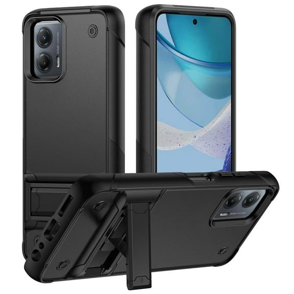 For Motorola Moto G 5G 2023 Hybrid Military Grade Anti Drop Protection Built-in Kickstand Hard TPU Rubber Armor Cover ,Xpm Phone Case [ Black ]