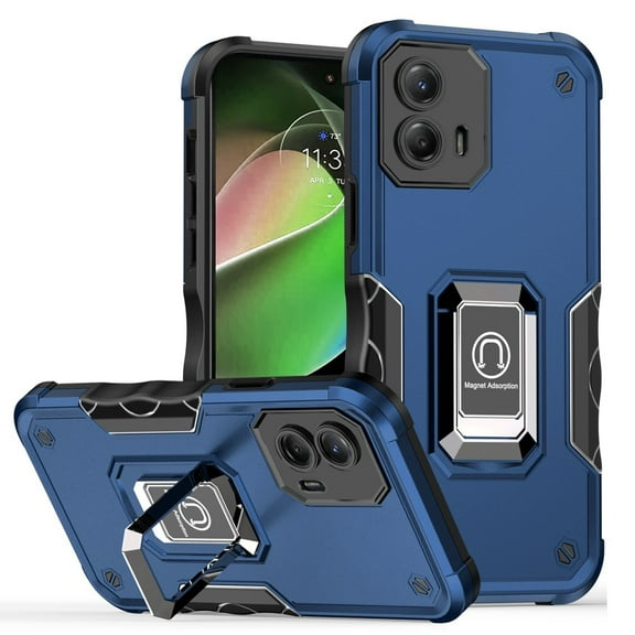 For Motorola Moto G 5G 2023 OPTIMUM Kickstand Hybrid Phone Cover Case - Blue