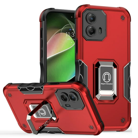 For Motorola Moto G 5G 2023 OPTIMUM Kickstand Hybrid Phone Cover Case - Red