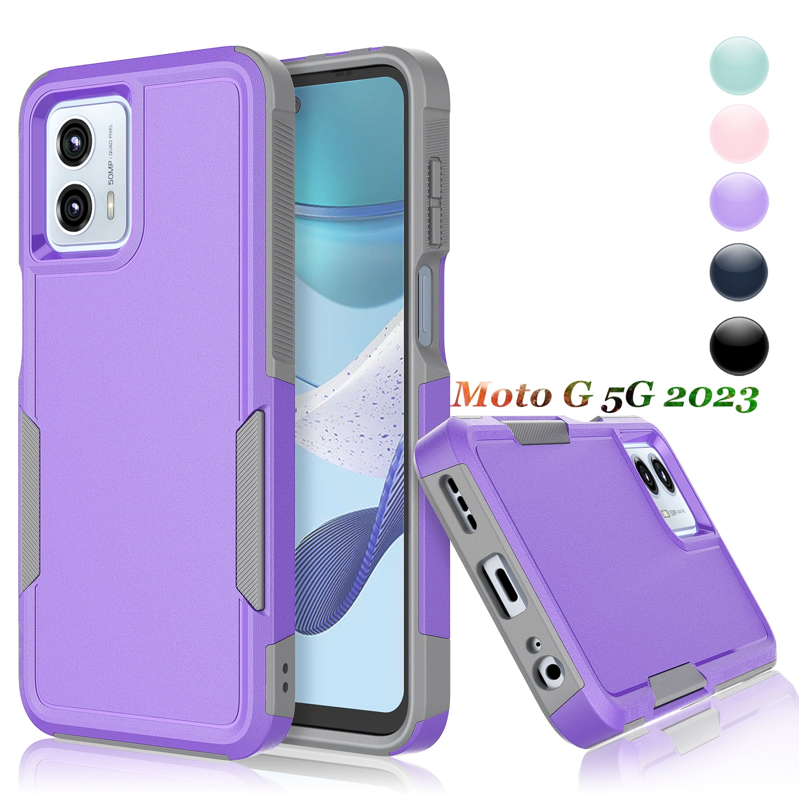 Njjex 2-in-1 Rugged Shockproof Case for Motorola Moto G 5G 2023 