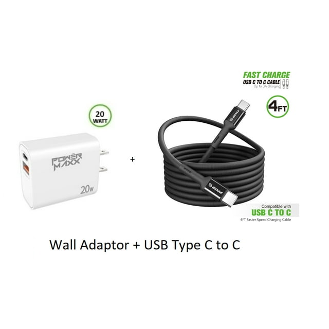 For Motorola Moto G 5G 2024 20W Fast Home Wall Travel Charger + 4FT