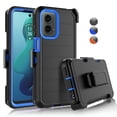 thumbnail image 1 of For Motorola Moto G 5G 2024 6.6" Case,Heavy Duty Rugged Defender Case with [Belt Clip Holster] [Built in Screen Protecotr], Shockproof Full Body Protection Kickstand Cover, Blue, 1 of 9