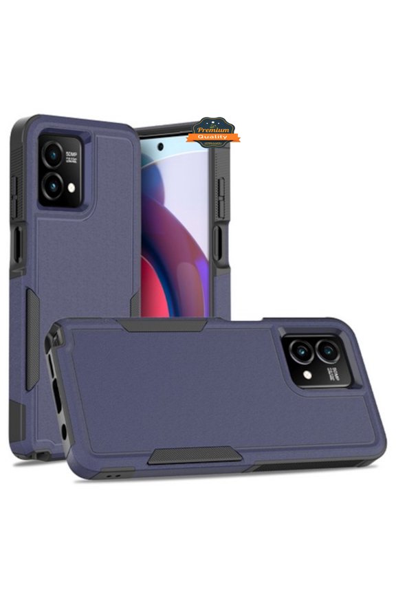 For Motorola Moto G 5G 2024 Hybrid Bumper Rugged Dual Layer Heavy-Duty Military-Grade 2in1 Rubber TPU Defender Phone Case Cover by Xpression - Blue