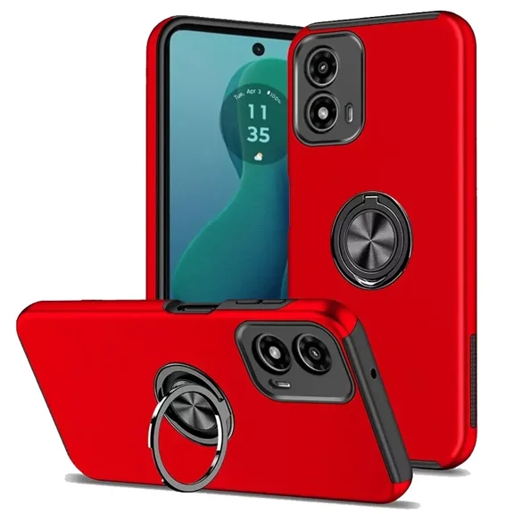 For Motorola Moto G 5G 2024 MOTXT2417DPP Chief Kickstand Cover Cell Phone Case - CHF Red