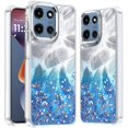 thumbnail image 1 of For Motorola Moto G 5G 2025 Epoxy Glitter Shimmer Hybrid Case - Dark Blue, 1 of 3