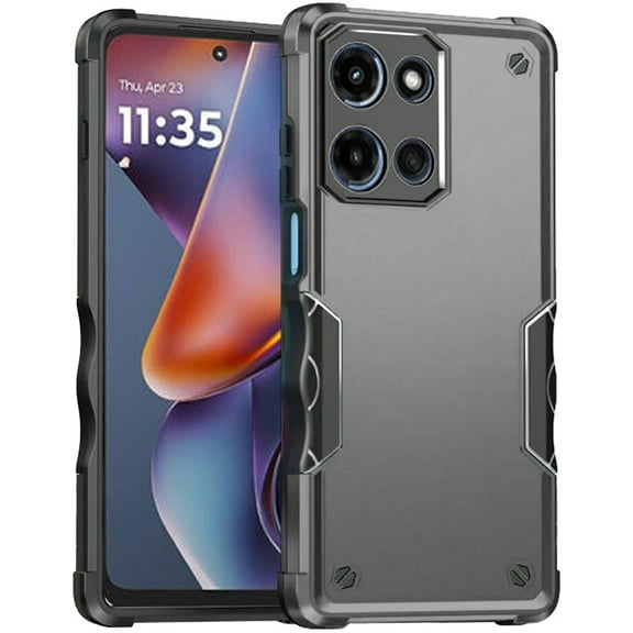 For Motorola Moto G 5G 2025 Exquisite Tough Shockproof Hybrid Case Cover - Grey