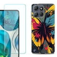 thumbnail image 1 of For Motorola Moto G 5G 2025 Phone Case Cover with Tempered Glass Screen Protector, by OneToughShield - Abstract Butterfly, 1 of 4